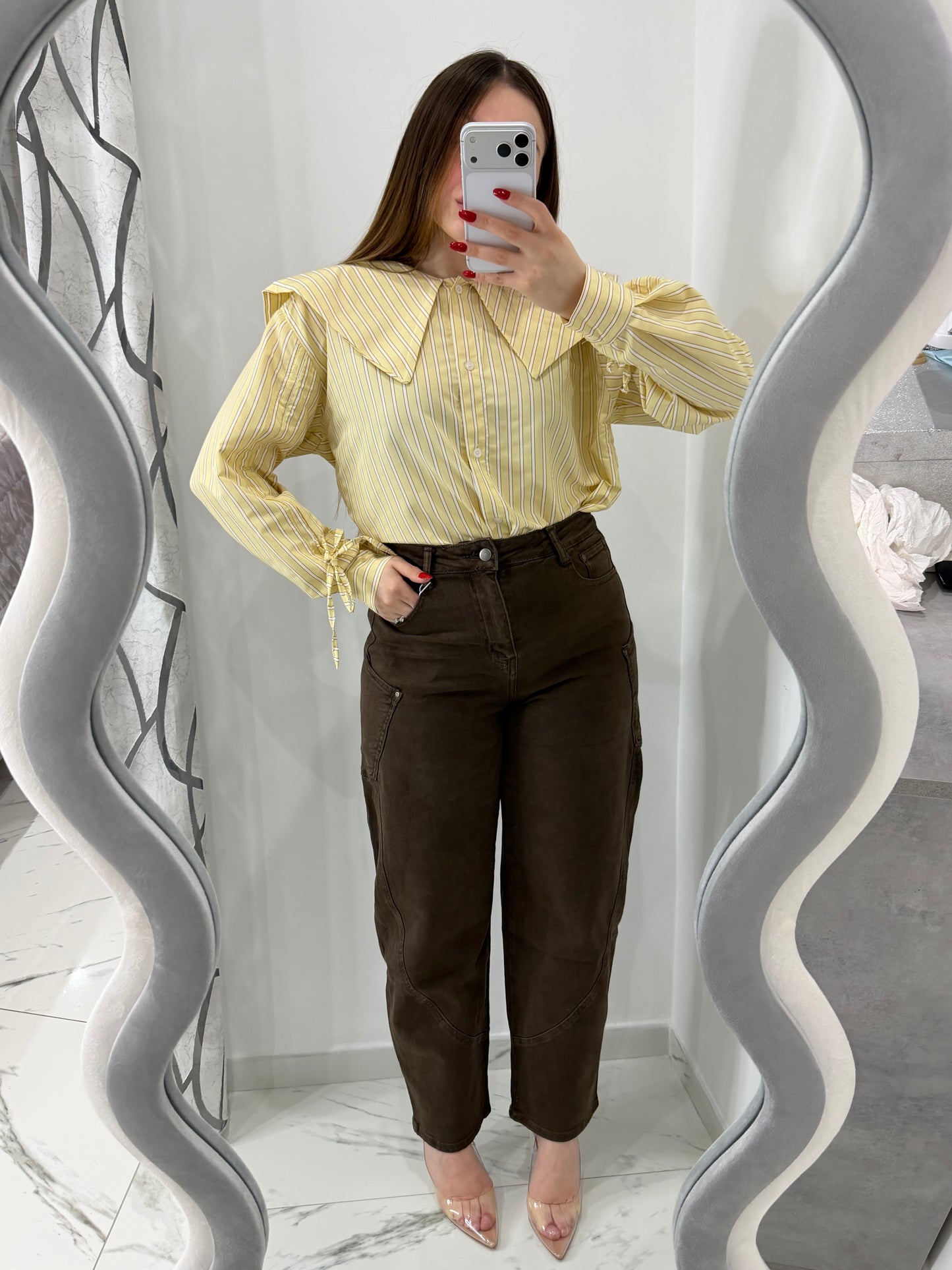 CAMICIA CON COLLETTO GIALLA