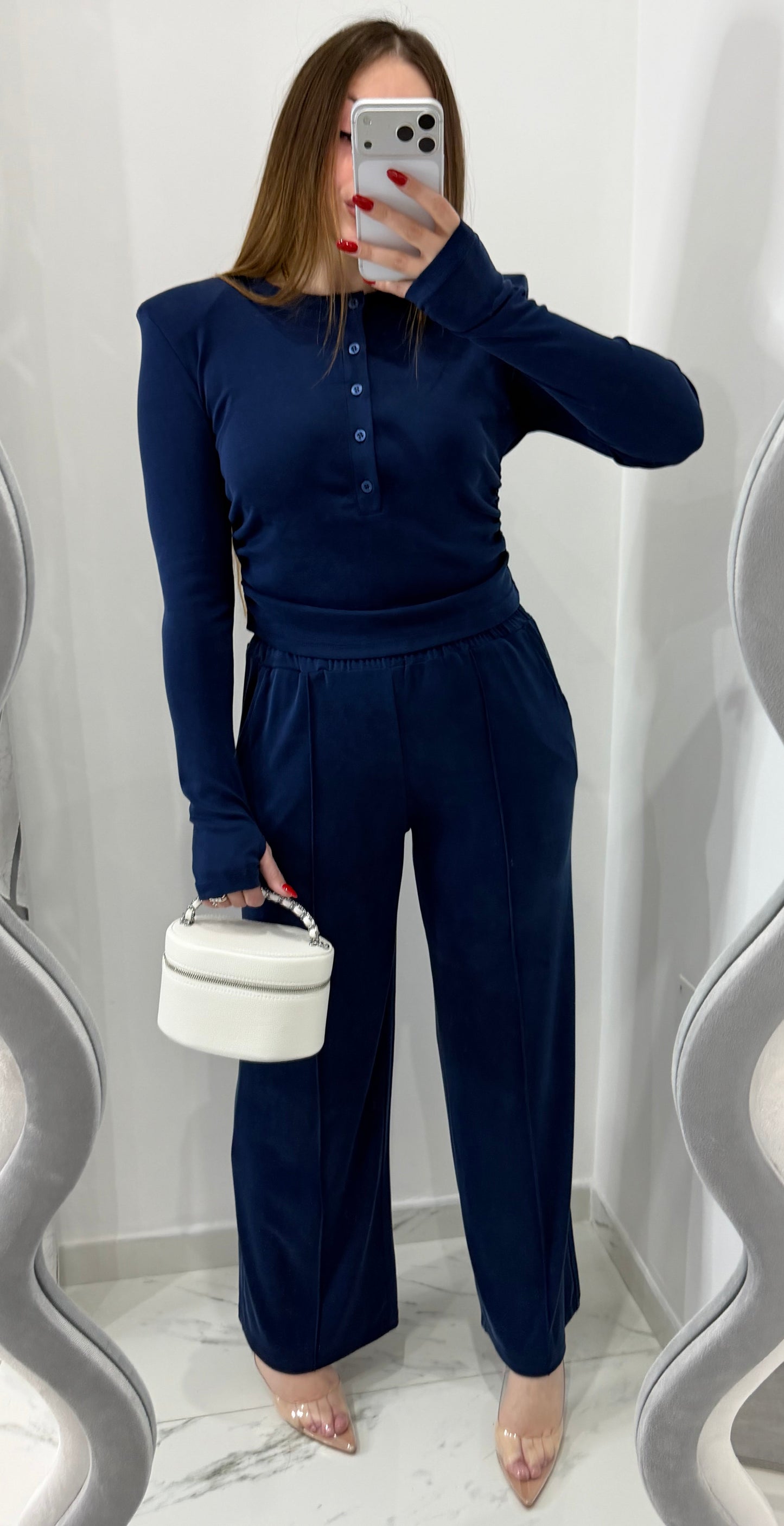 COMPLETO JUSTW 2.0 CON BOTTONCINI BLU