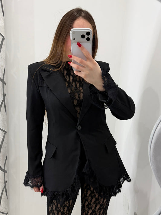 Giacca Merletto Nera