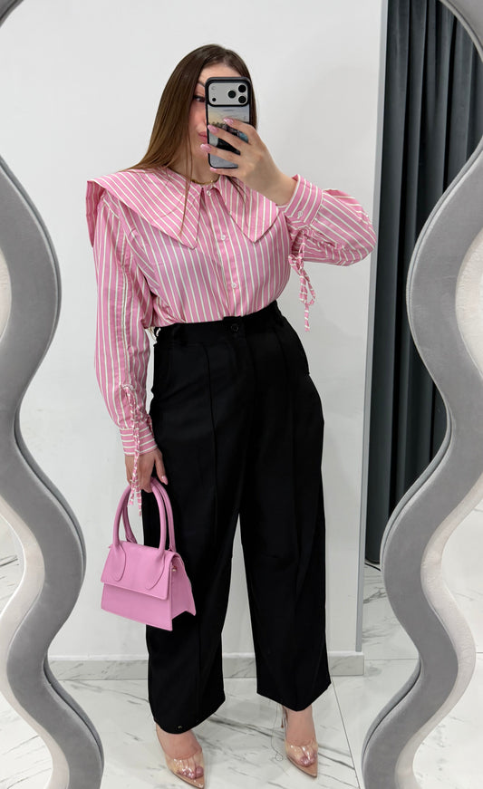 CAMICIA CON COLLETTO ROSA