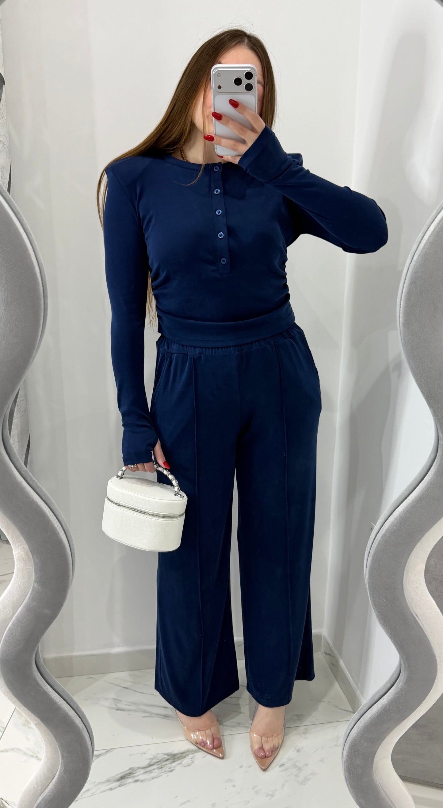 COMPLETO JUSTW 2.0 CON BOTTONCINI BLU