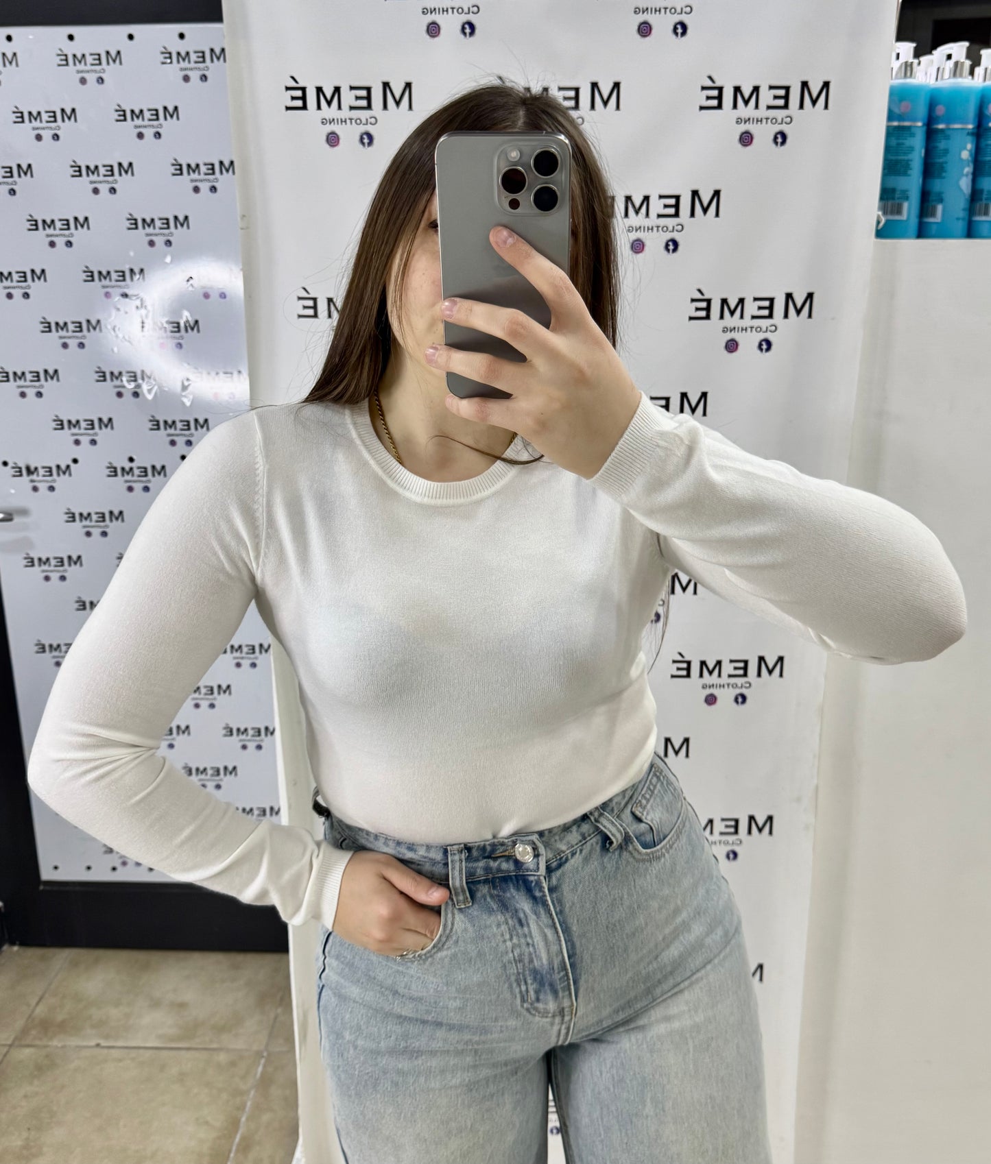 Girocollo in lana pettinata